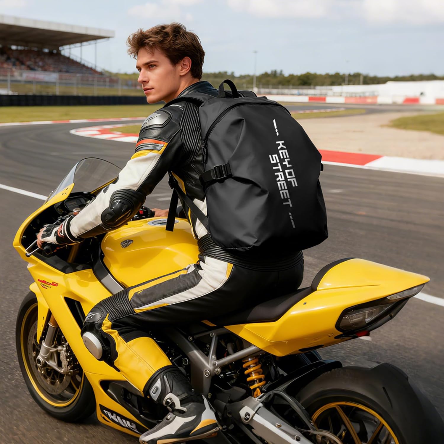 Motorcycle Backpack,Water Resistant Helmet Backpack for Men,Motorcycle Accessories,Travel Backpack - Image 9