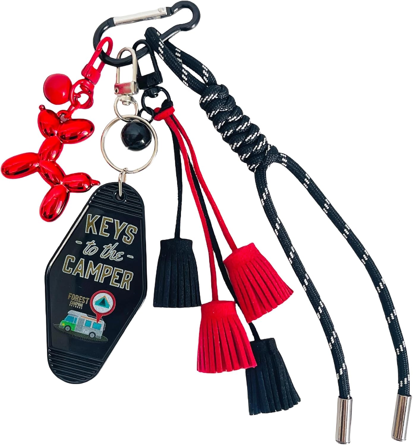 QTMY Cute Puppy Tassel Braided Keychain Bag Charms for Handbag Purse Backpack Accessories Bogg Bag,397