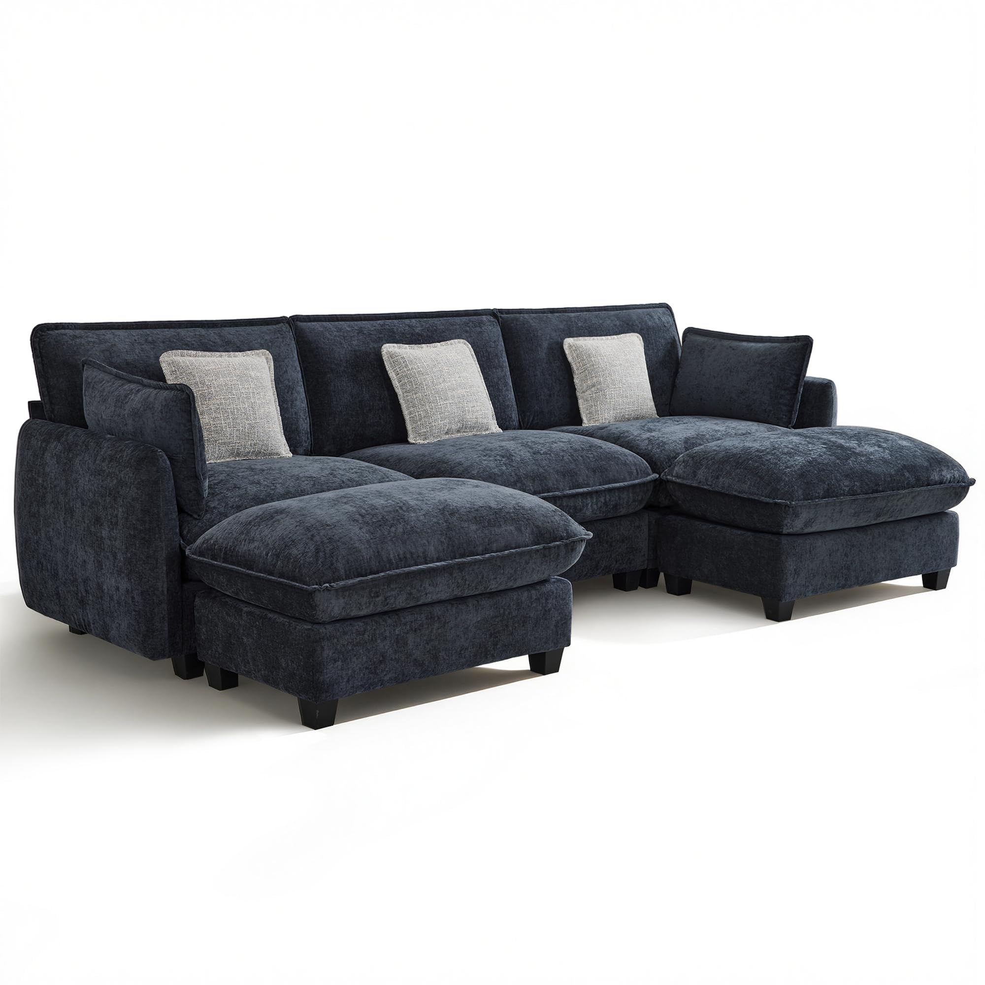 MCombo Oversized Modular Sectional Sofa FSC Certified U Shaped Cloud Sectional Couches for Living Room Deep Seat Modular