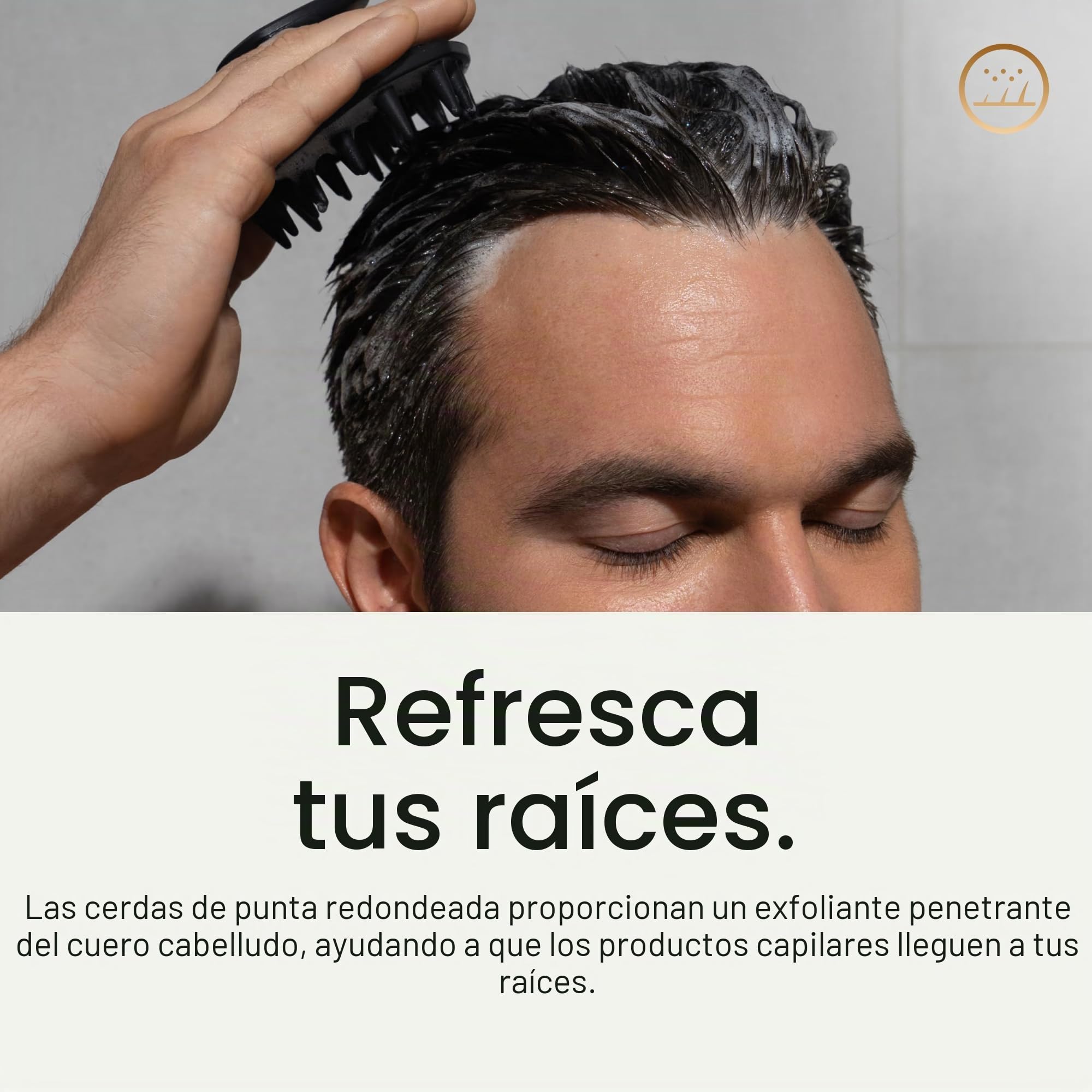 Cepillo de silicona para el cuero cabelludo para hombres MANSCAPED® The Scalp Buffer: cepillo de limpieza y exfoliación para el cabello, de mano, para un suave masaje del cuero cabelludo, paquete de 1