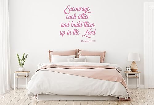Miniatura 3 de Vinilo religioso para pared, versículo de la Biblia, Romano 152, anima unos a otros y tráelos en el Señor, decoración del hogar o la iglesia para