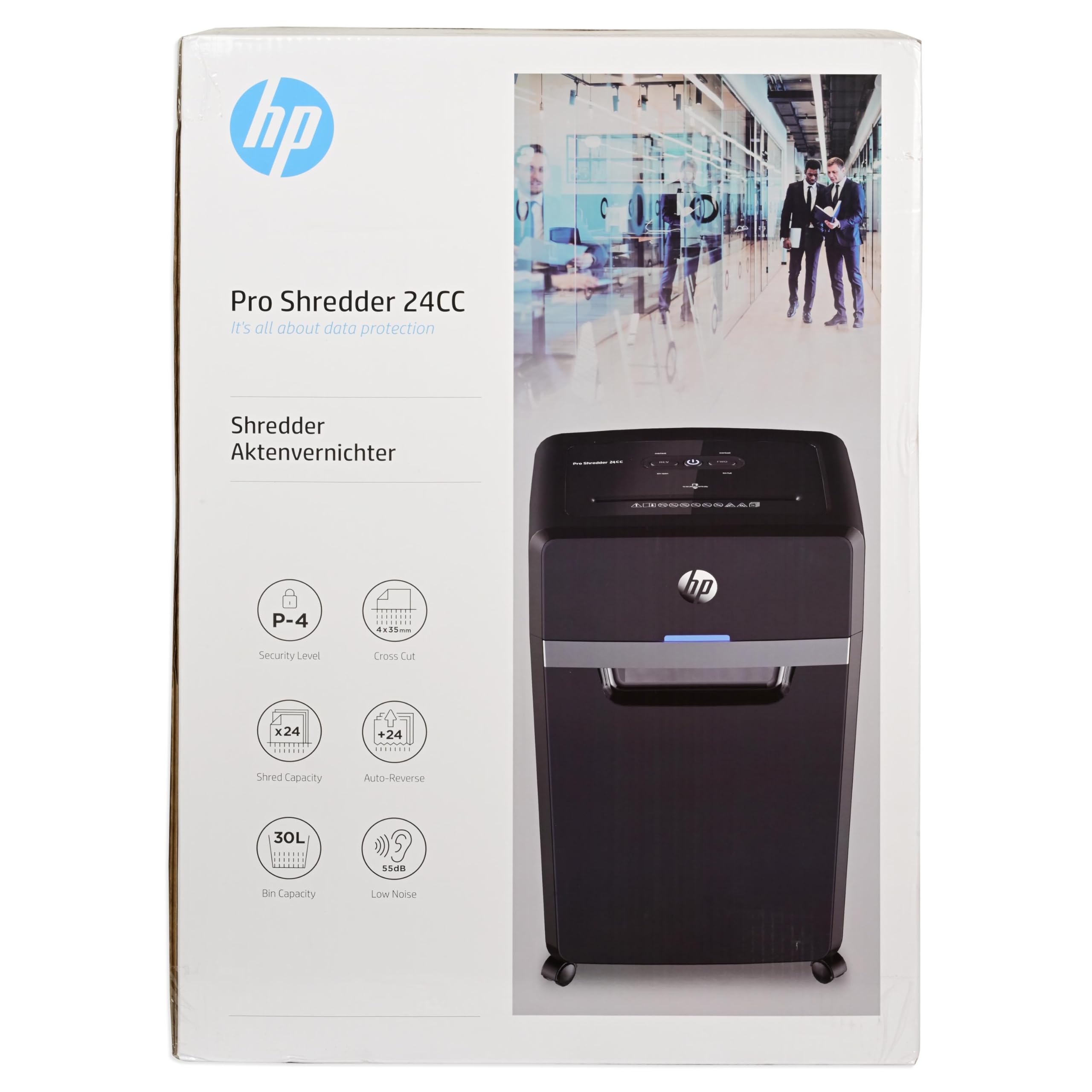 HP - Distruggi documenti ProShred 24CC, Taglio Croce, 25 litri, nero