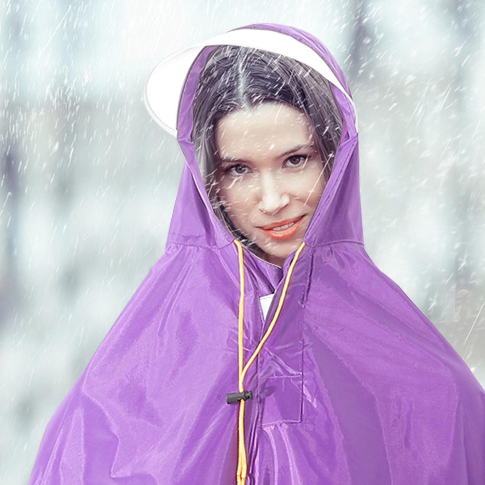 Didiseaon Impermeabile Per Bicicletta Impermeabile Per Bici Poncho Con Cappuccio Giacca A Impermeabile Poncho Antipioggia Per Scooter Per Ciclismo