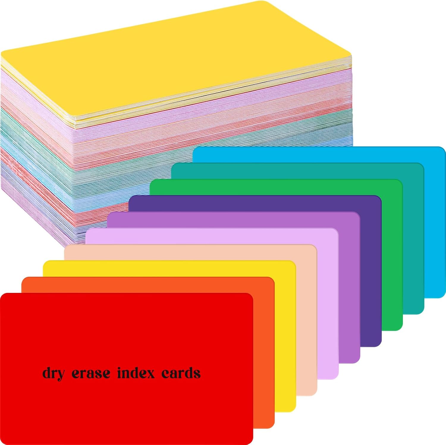 Harloon 200 Pcs Colored Blank Index Cards Dry Erase Index