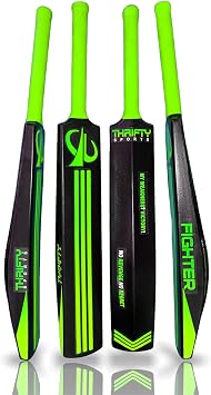 Heavy Duty Plastic Cricket Bat,Full Size 34 X 4.5inches Premium Bat for All Age Groups Kids/Boys/Girls/Adult Black Full Size 815+yrs Green