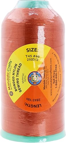 Miniatura 597 de Mandala Crafts Hilos de coser resistentes de nailon consolidado, hilo para tejer jeans de cuero, hilos de tapicería marina al aire libre, Beige