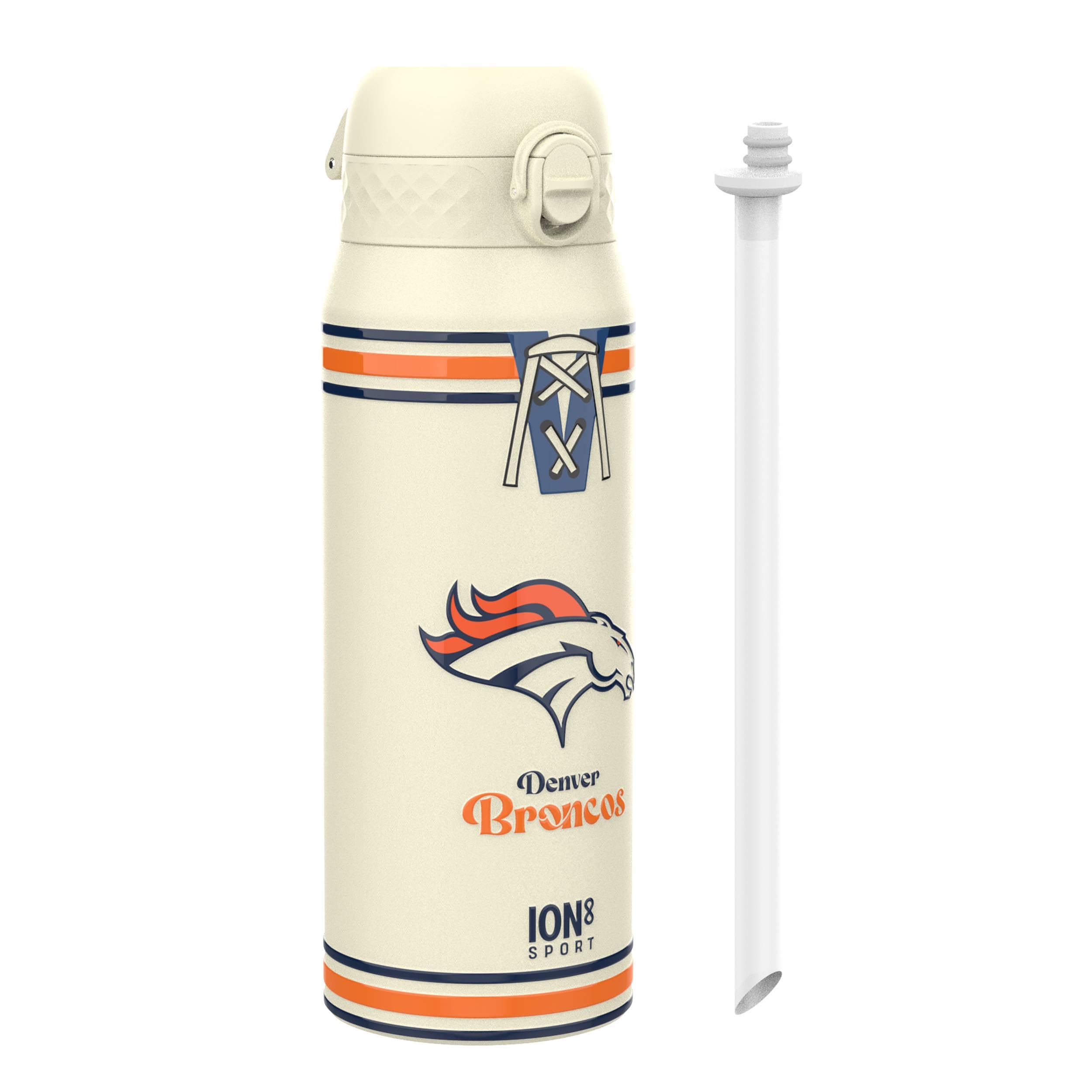 Rackhams Nfl X Ion8 Insulated Steel Water Bottle, Nfl Broncos, 750Ml (24Oz)