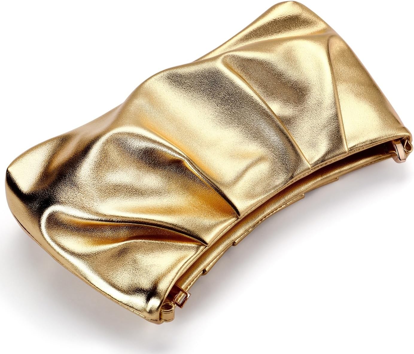 Women's Clutch Purse, Pleated Evening Handbag, Shoulder Bag with Detachable Chain and Shoulder Strap - Image 4