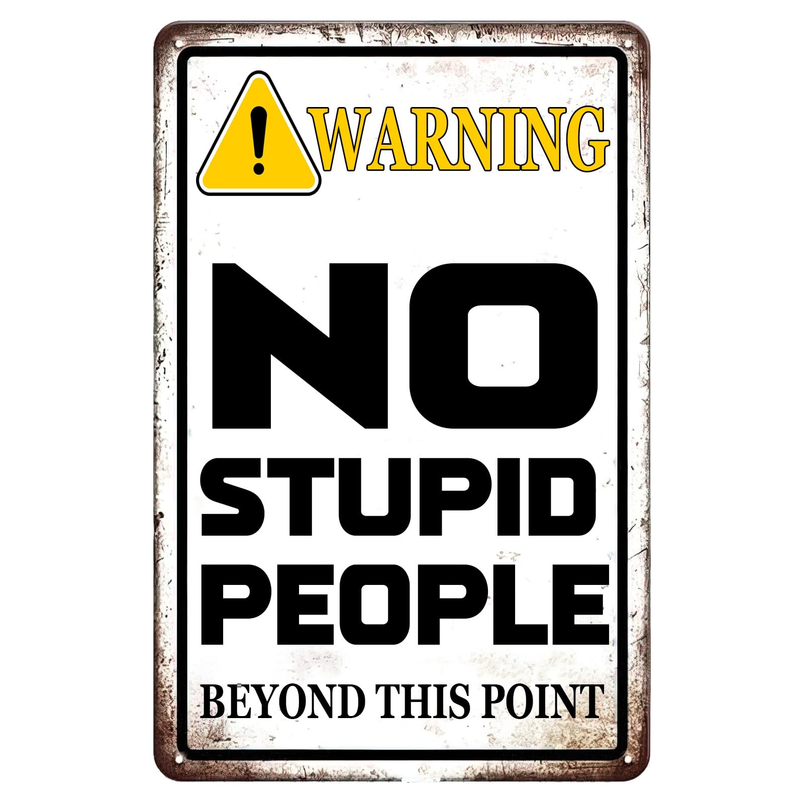 Funny Warning Retro Metal Tin Sign, No Nonsense Area Slogan Wall Decor, Home Garden Bar Plaque, 8x12 Inch