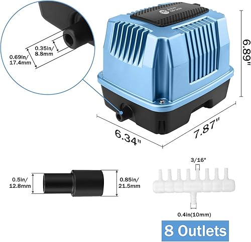Miniatura 4 de AquaMiracle Bomba de aire lineal AP-40AP-60AP-80AP-160 para aireación de estanque, bomba de aire séptica, bomba de aire hidropónica,