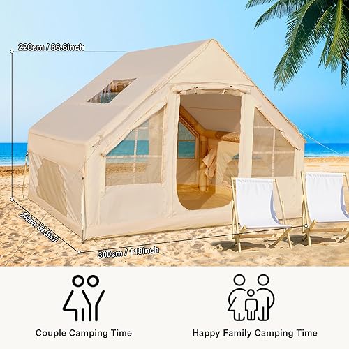 Miniatura 8 de Tiendas para acampar - Tienda inflable con PUM, Tienda impermeable de instalación instantánea, Tienda de campaña de tela Oxford con tragaluz, tienda