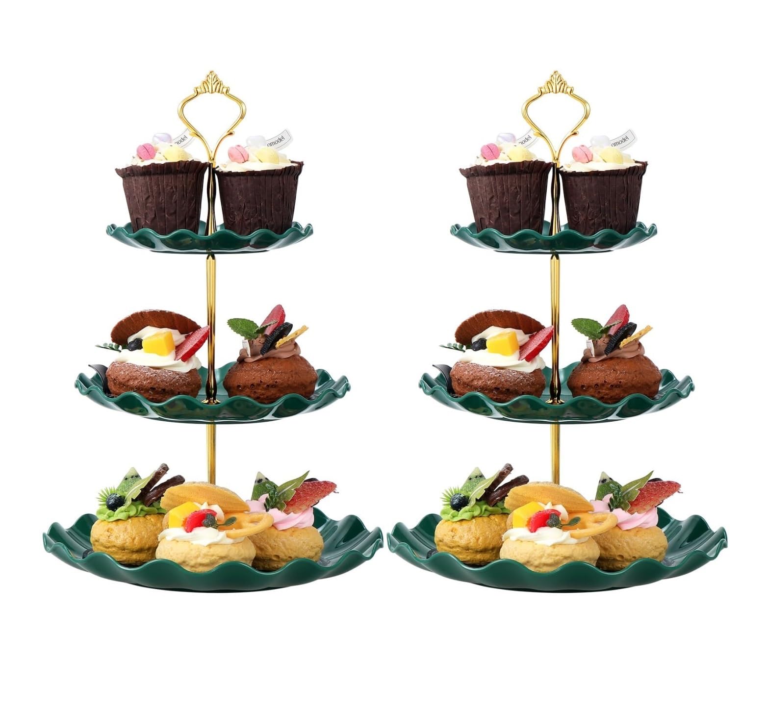 Supporto per Torte Espositore for Torte, Vassoio for Frutta E Dessert, Confezione da 2 per Festa Matrimonio