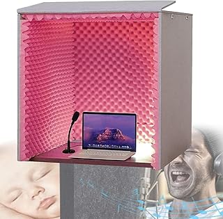 Cabine à Prova Som, Painéis Espuma à Prova Som Portáteis, Escudo Absorção Som Vocal, Painel Espuma Acústica à Prova Som Microfone 80 * 80 * 80cm,Red