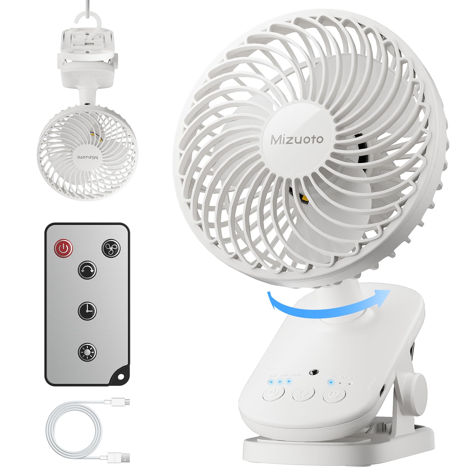 卓上扇風機 本体 白　トールペイント Amazon | Mizuoto 卓上扇風機 自動首振り クリップ 静音 小型 45時間