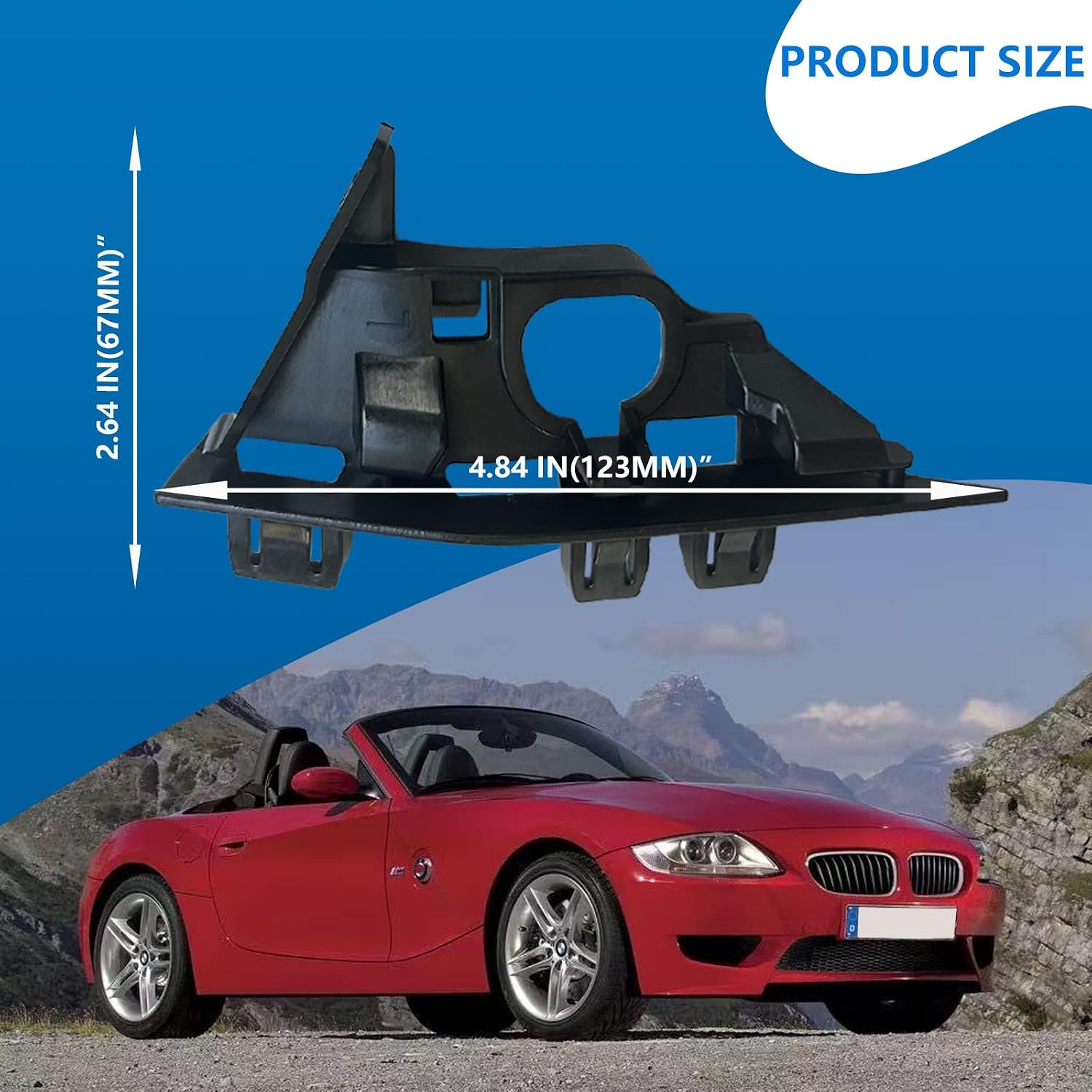 51117016065 Left Driver Side Front Bumper Retainer Bracket Holder Compatible with BMW E85 E86 Z4 2003-2008 Replace# 51117165179