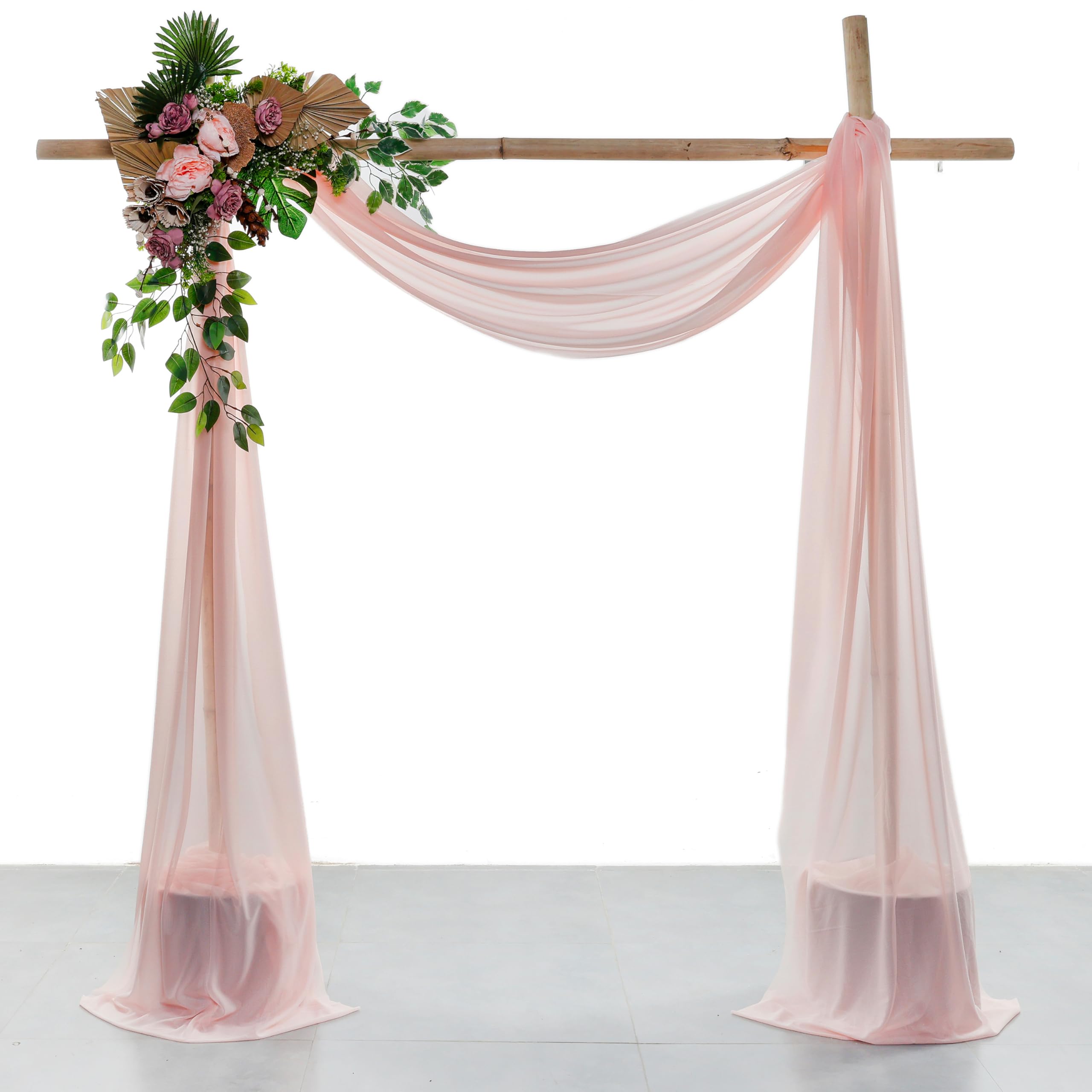 VDS Pack of 2 Panel (30 Inch X 30 Feet) Wedding Arch Draping Fabric Sheer Chiffon Fabric Drapery for Wedding Ceremony Reception Swag Backdrop Canopy Chuppah ARBO Altars Decoration (Dusty Rose) — image 1