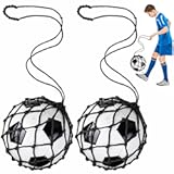 2PCS High-Density Soccer Kick Trainer&comma; Soccer Return Net for Youth Adults Fit Ball Size 3&comma; 4&comma; 5 Kick Throw Practice Training Aid Adjustable Waist Belt&comma; Football Kick Trainer Solo Practice Training Aid