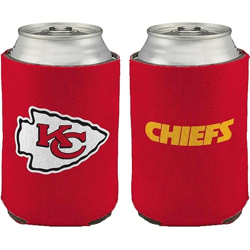The Memory Company Licensed NFL Team Color Logo Can Insulator Sleeve Holder Coozie, Kansas City Chiefs