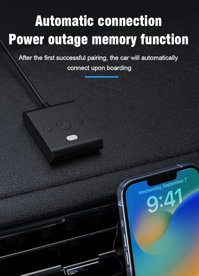 Adaptador Bluetooth 5.4 AUX para Coche, Manos Libres miniatura 5