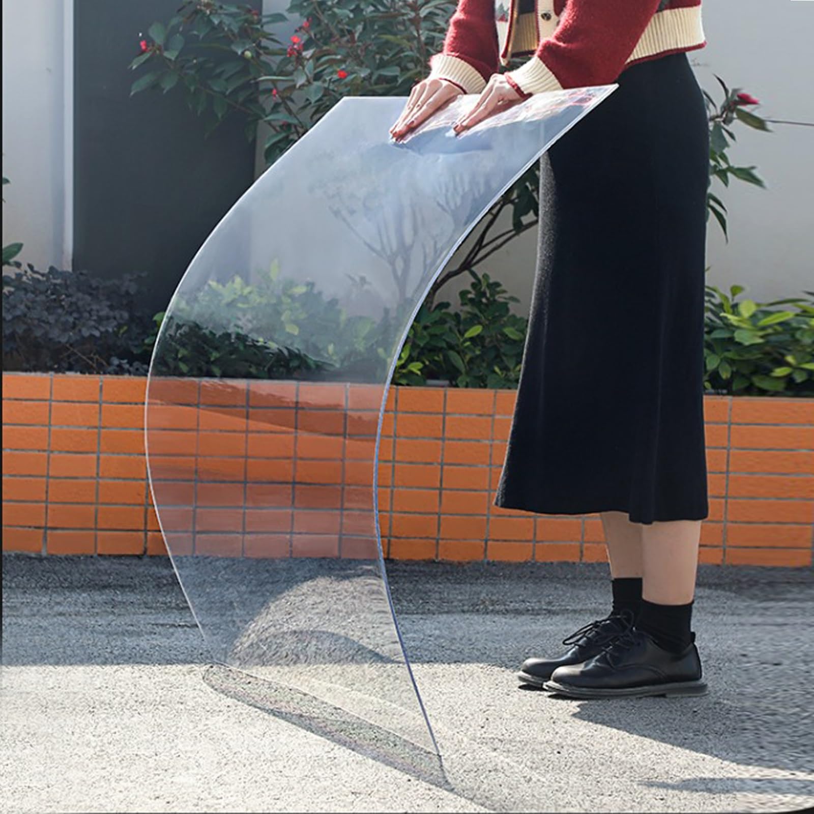 Placas de Policarbonato de 1 Mm, Policarbonato Placas Transparente con Papel Protector para Bricolaje, Fácil de Cortar y Doblar(60x60cm)
