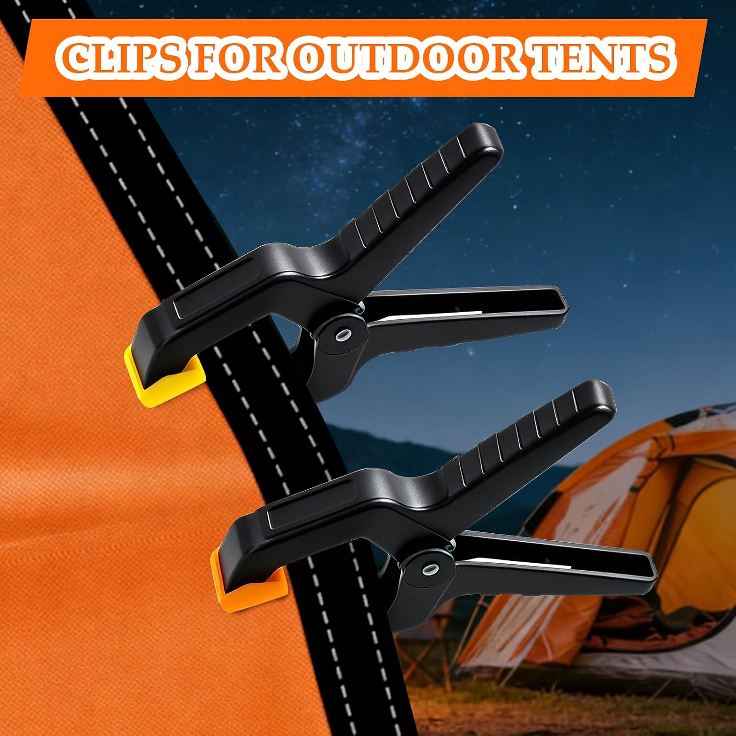 36 Pack Strong Plastic Spring Clamps, 3.5 Inch Wood Clamps, Balloon Decorating Clips, Heavy Duty Tarp Clips for Securing Covers & Hanging Backdrops(Orange)