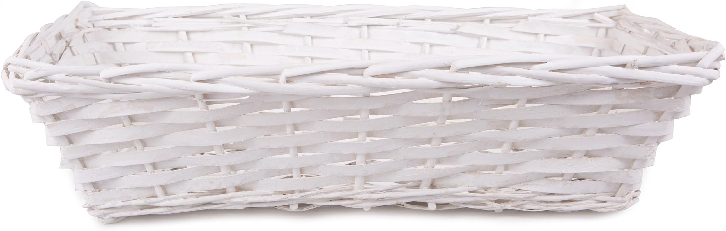 Pure White Wicker Trays Hampers Gift Package Collection Display Basket (10 pcs)