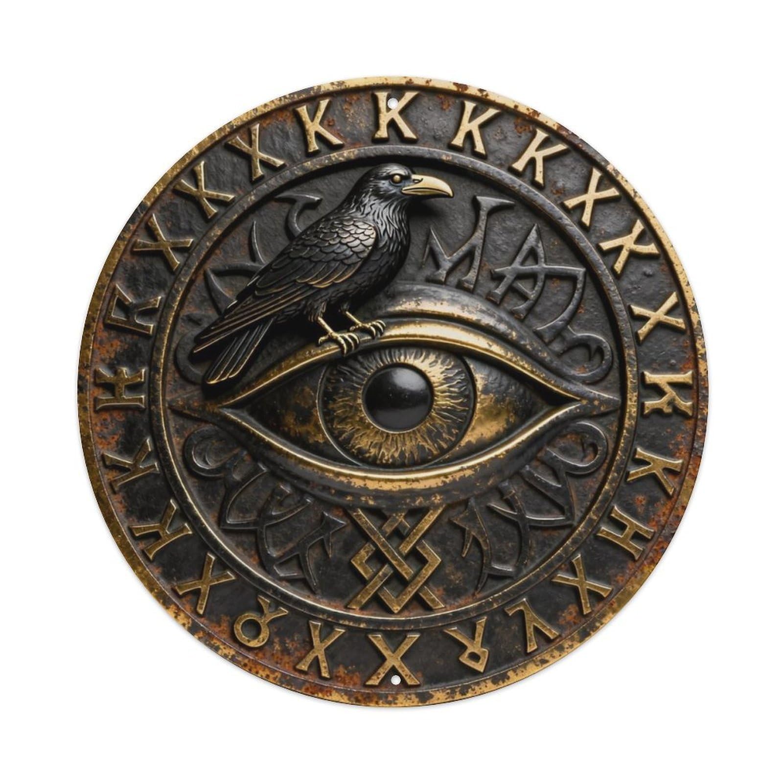 Odin Eye Raven Know All Metal Tin Sign Plaque