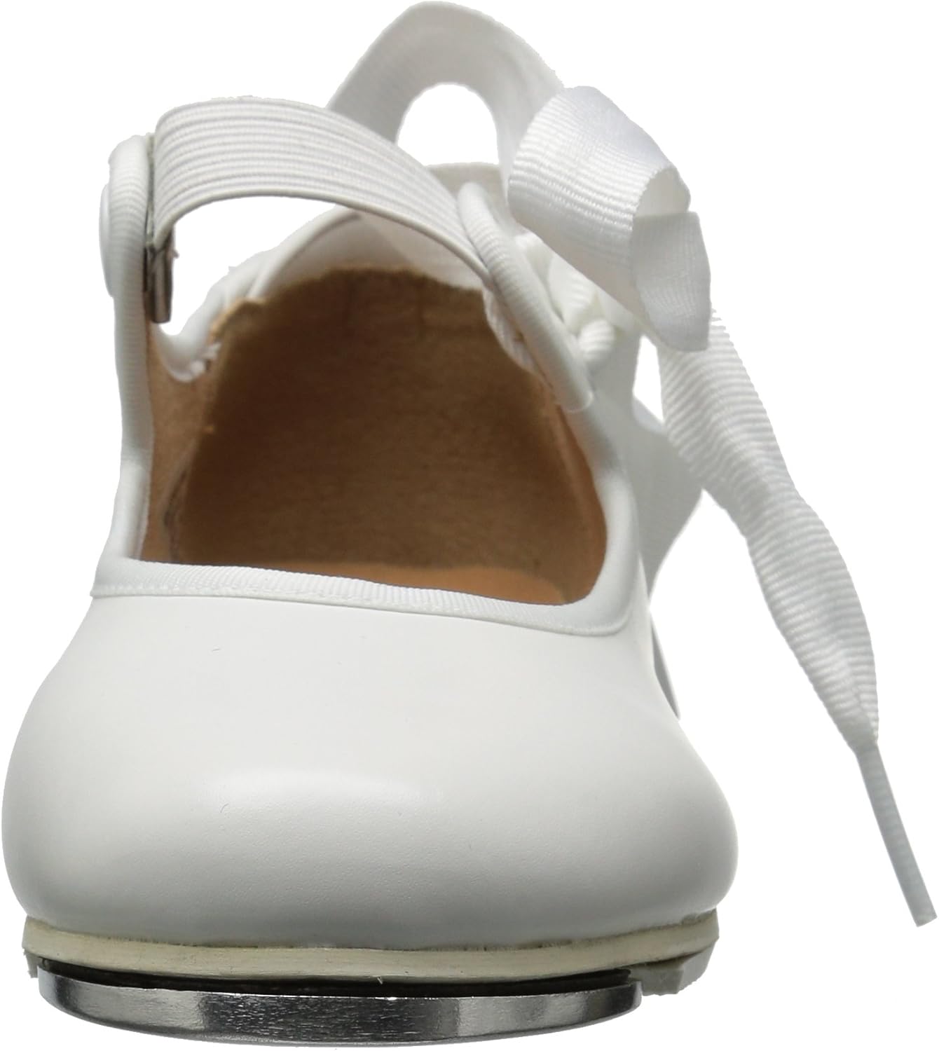 Bloch Girl's Annie Tyette Dance Shoe, Tap Shoe, Elastic Strap with Grosgrain Ribbon, Cushioned Insole, Non-Slip Sole, Techno Tap Plates Attached, Comfortable, High Durability, Superior Fit White