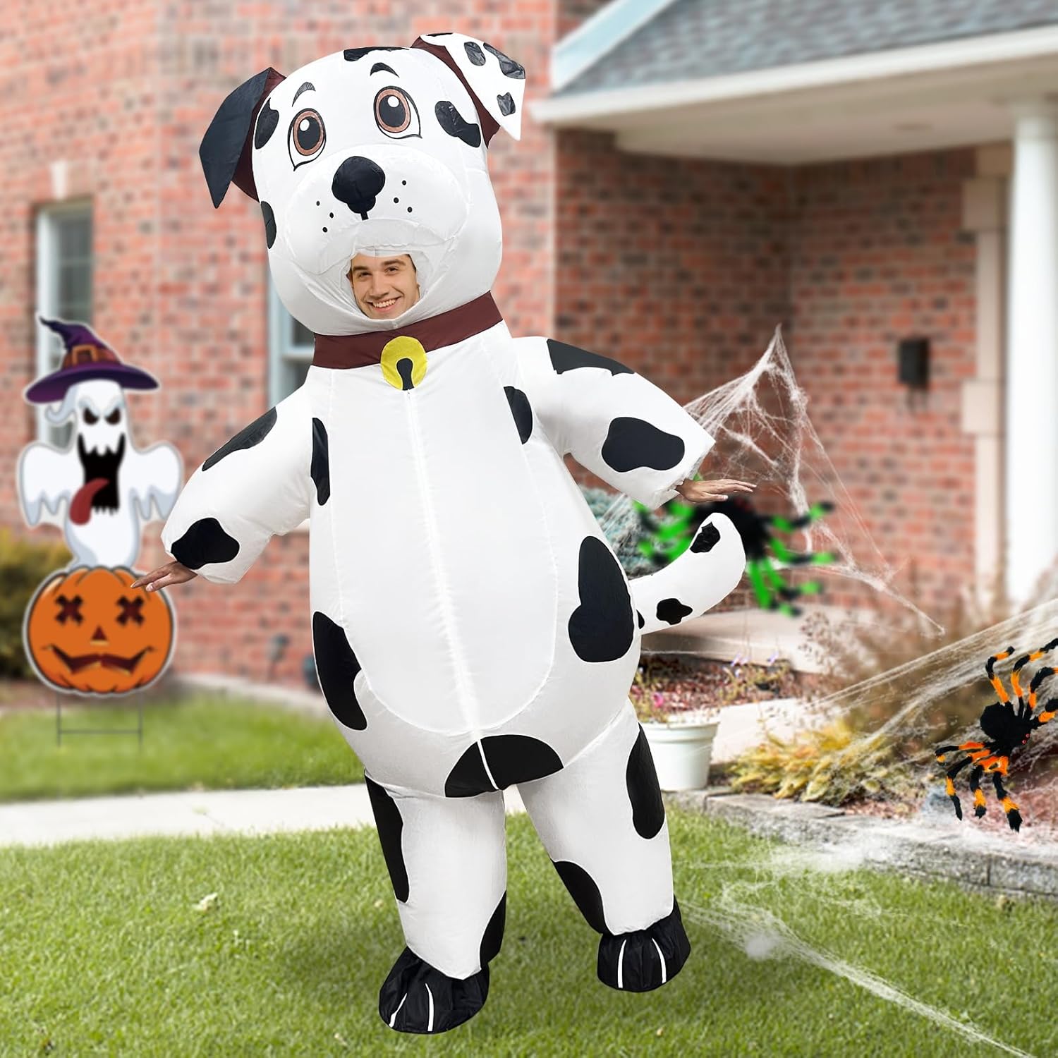 Camlinbo Halloween Inflatable Dalmatian Costume for Adults Women Men Full Body Blows up Halloween Costumes Cosplay Party - Image 3