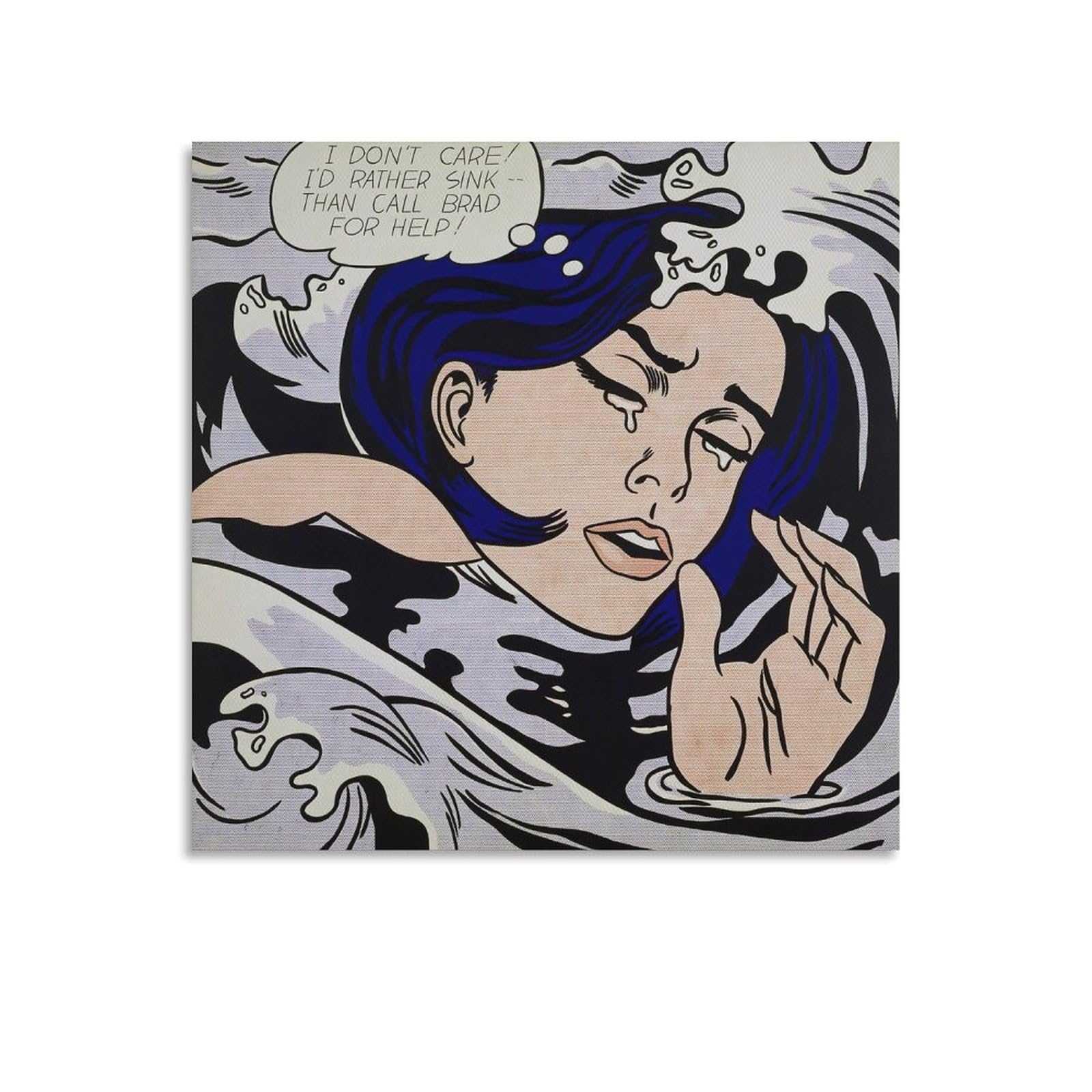 Amazon.co.jp: ロイ・リキテンスタイン「溺れる少女」絵画 モダン