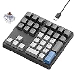 Mechanical Number Pad,Hot Swappable Numpad with Gateron Switches,34 Keys Wired USB Keypad White Backlit Numeric Keypad with PBT Keycaps for Laptop PC Compact Keyboards(Brown Switch)
