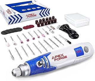 APEXFORGE 3.7V Mini Cordless Rotary Tool, 40 Accessories, 3-Speed Selection, USB Charging Cable, 2 Collets, Multiple-purpo...