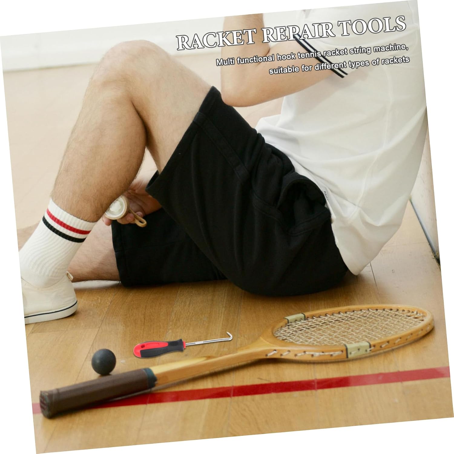 Badminton Racket Stringing Tool with Comfortable Grip Efficient Tennis Racket Fixator for Easy Stringing of Badminton and Tennis Equipment Durable Handle for Sports Use