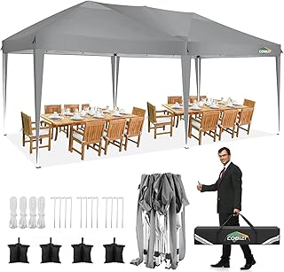 COBIZI 10x20 Pop up Canopy Tent Without Sidewall, Waterproof Portable Outdoor Canopy 10x20 Instant