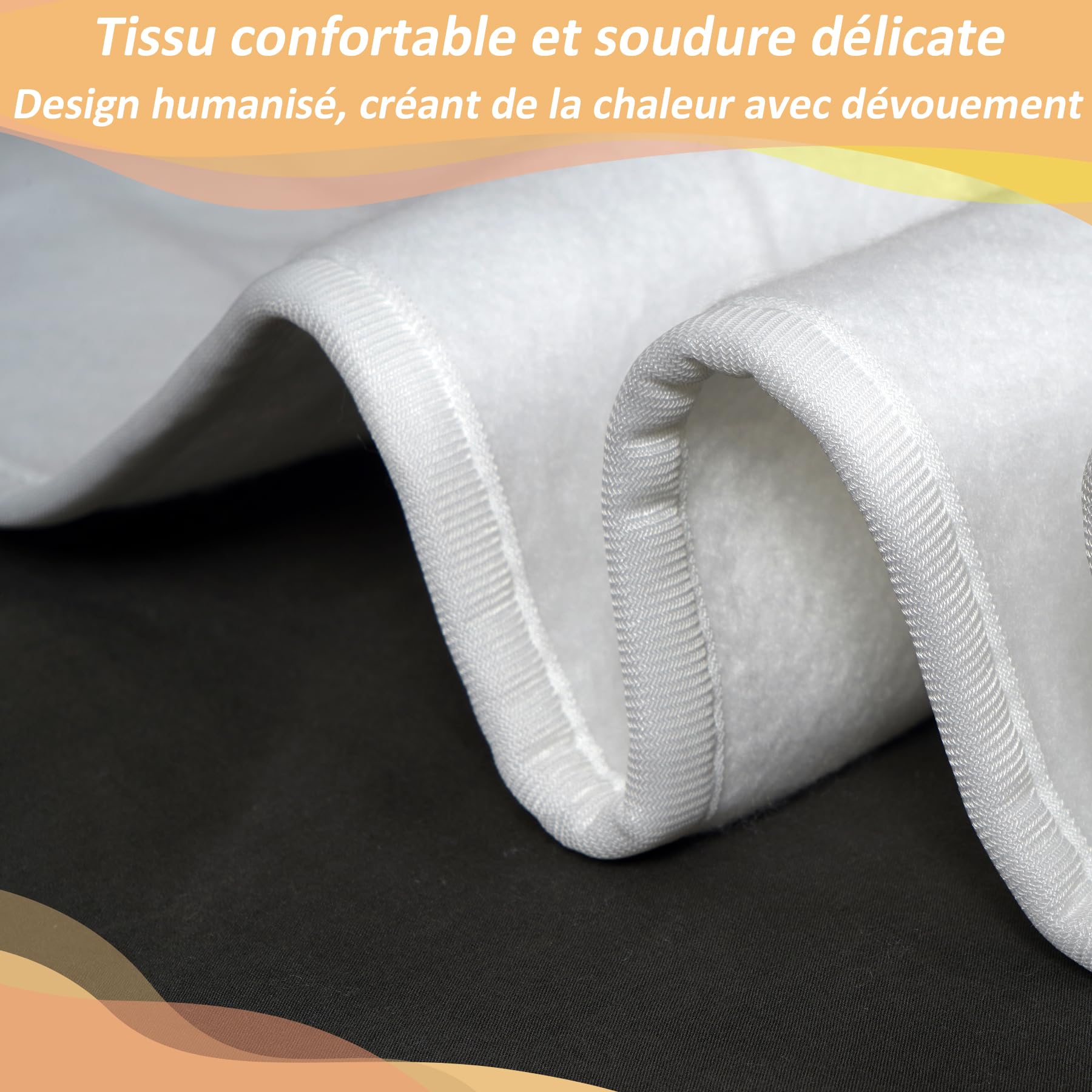 TOPS Couverture électrique Double Sous-couverture chauffante 160 x 140cm, 3 niveaux de chaleur avec minuterie Protection contre la surchauffe Polyester chaud lavable