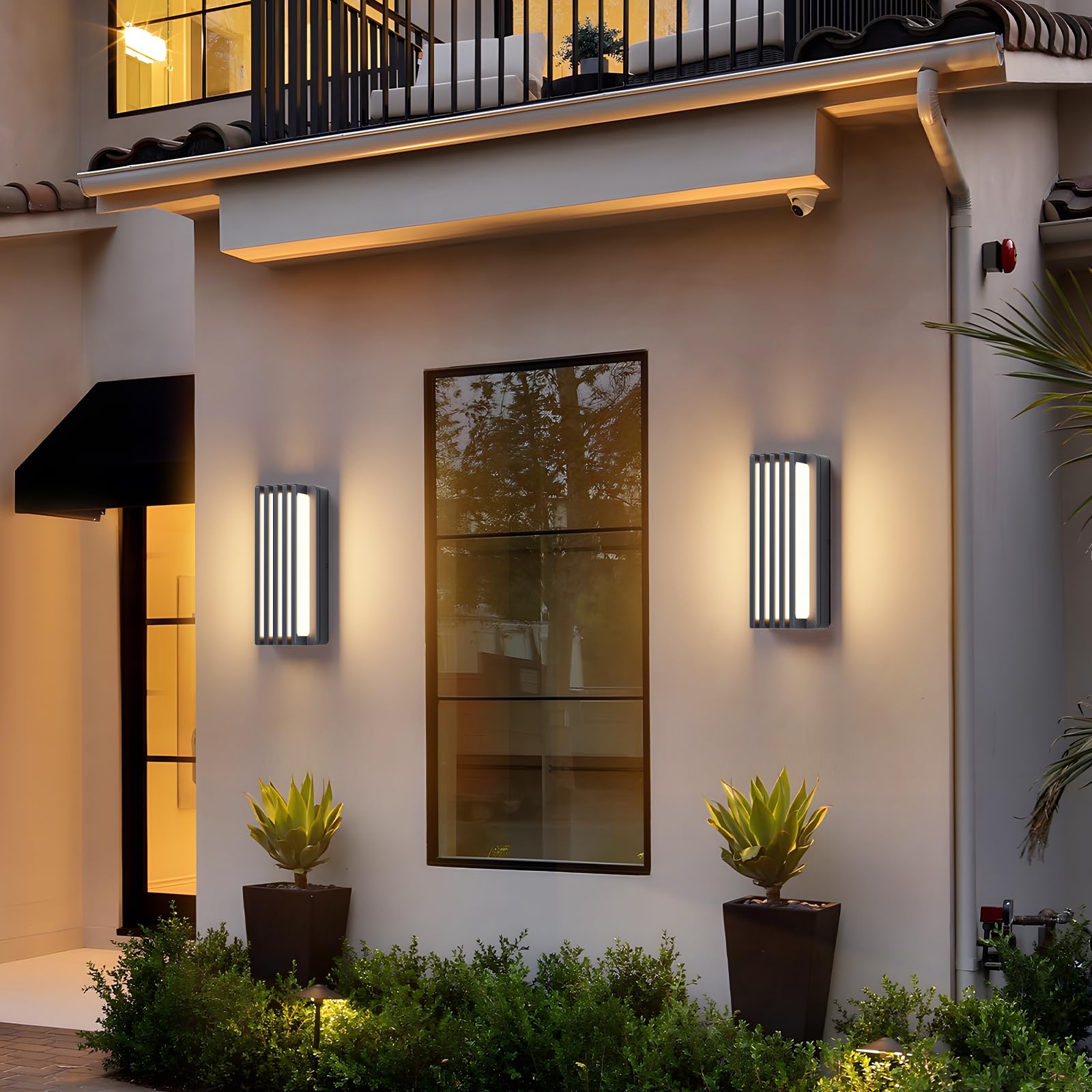 Klighten 30W Lámpara exterior de pared Exterior,IP65 Lámpara de pared 3000 K blanco cálido al agua | Aplique Pared LED de aluminio para balcón, jardín, garaje(Antracita)