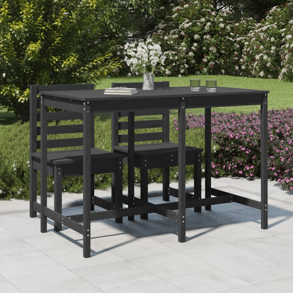 SXZenSpace 160 cm Garden Coffee Table Solid Pine Wood Grey Outdoor Bistro Desk Robust Frame for Patio Balcony Terrace