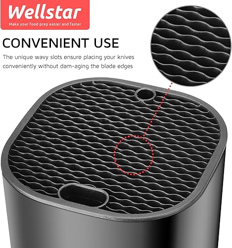 Miniatura 5 de WELLSTAR - Bloque universal para cuchillos de cocina, soporte para cuchillos sin cuchillos, ahorro de espacio seguro, gran volumen, almacenamiento