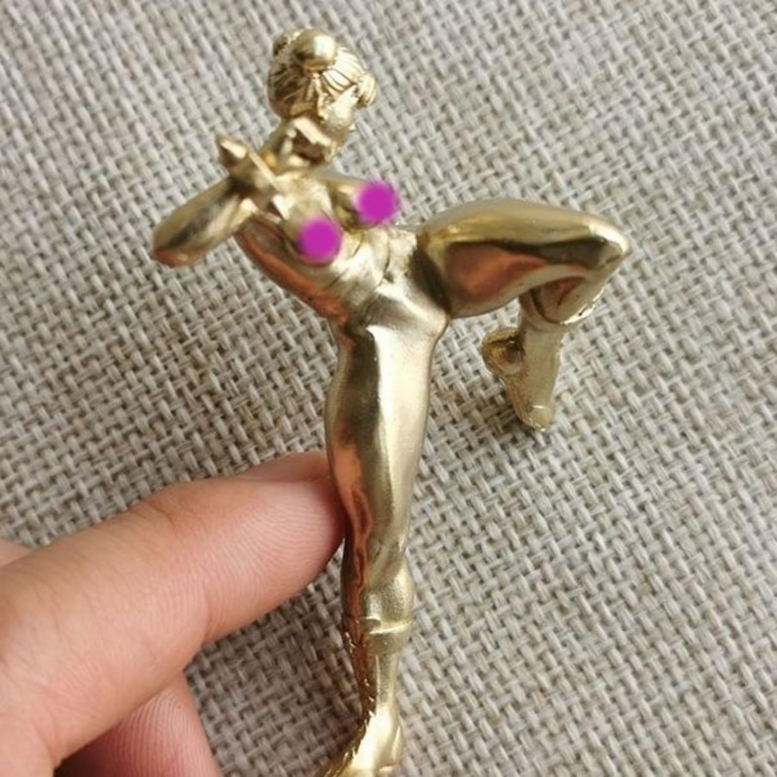 Mosiądz Kung Fu Kobieta Nude Kobieta Body Art Miniatury Statua, Kopanie Postawa Kobieca Sztuka Kieszonkowe Zbieranie Figurki Domowy Pulpit Przycisk do papieru Wystrój samochodu