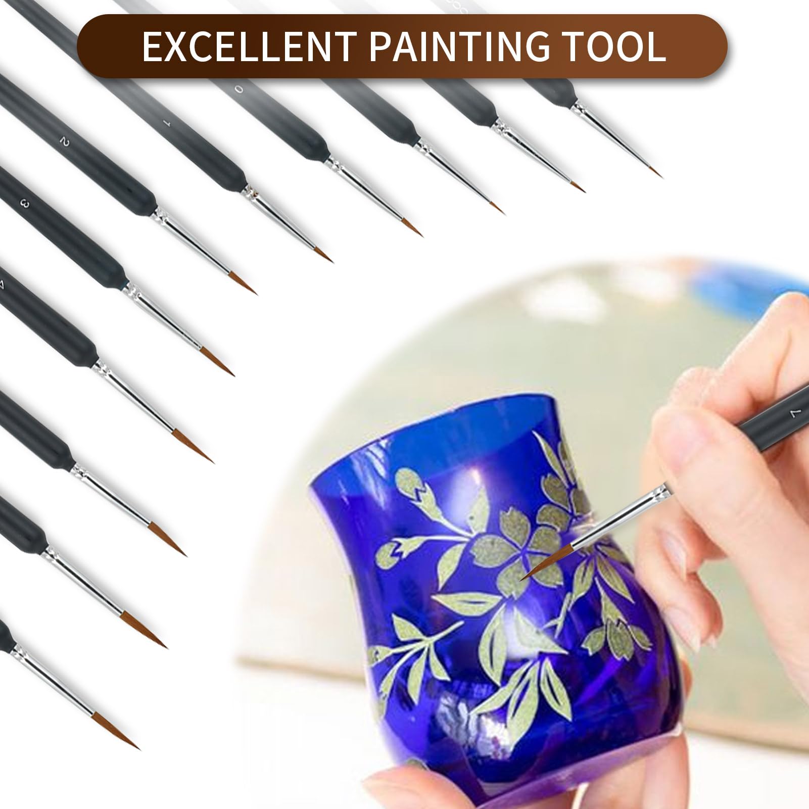 Timsome Lot De 11 Pinceaux De Peinture Pour Détails Fins