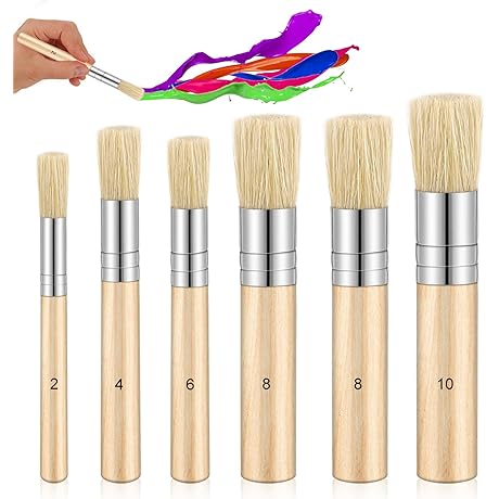 6 Pcs Stencil Brushes for Crafts