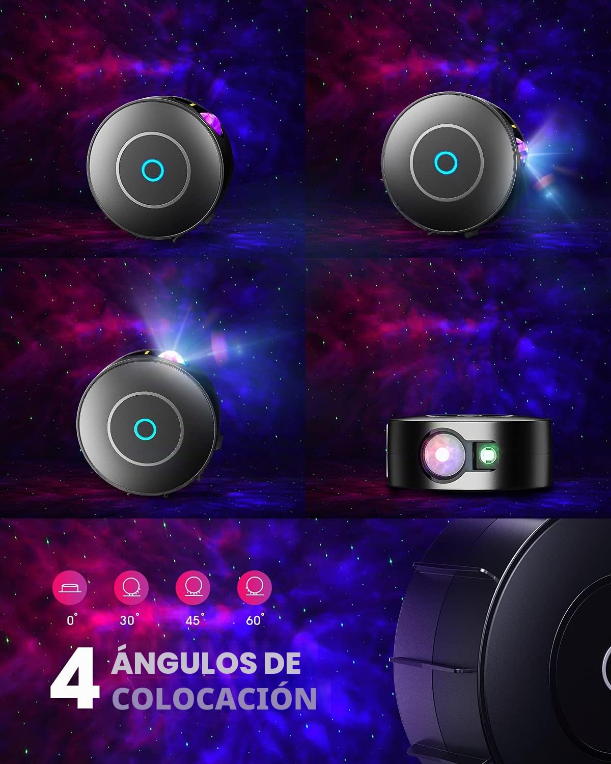SUPPOU Proyector LED Alexa cielo estrellado, Smart Nightlight 3D Galaxy Proyector estrellado Lámpara para niños adultos con regulador RG/control de voz/conexión WiFi/compatible con Alexa Google