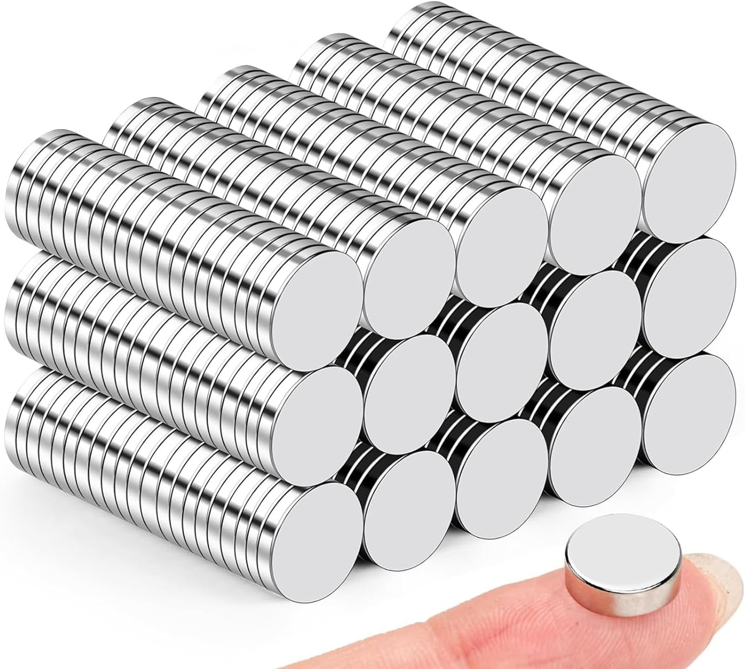 10x2mm Rare Earth Magnet, 200Pcs Small Magnets Neodymium MagnetsTiny Neodymium Disc Magnets for Fridge, Crafts, Whiteboard and Kitchen,Office