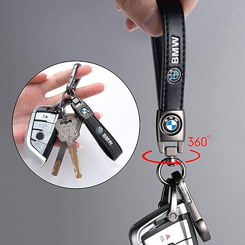 Miniatura 5 de NUDAM Llavero negro de cuero genuino compatible con BMW X1 X3 X5 X6 Z4 X6 X7 M Series 1 3 5 6 Series Llavero para hombres y mujeres
