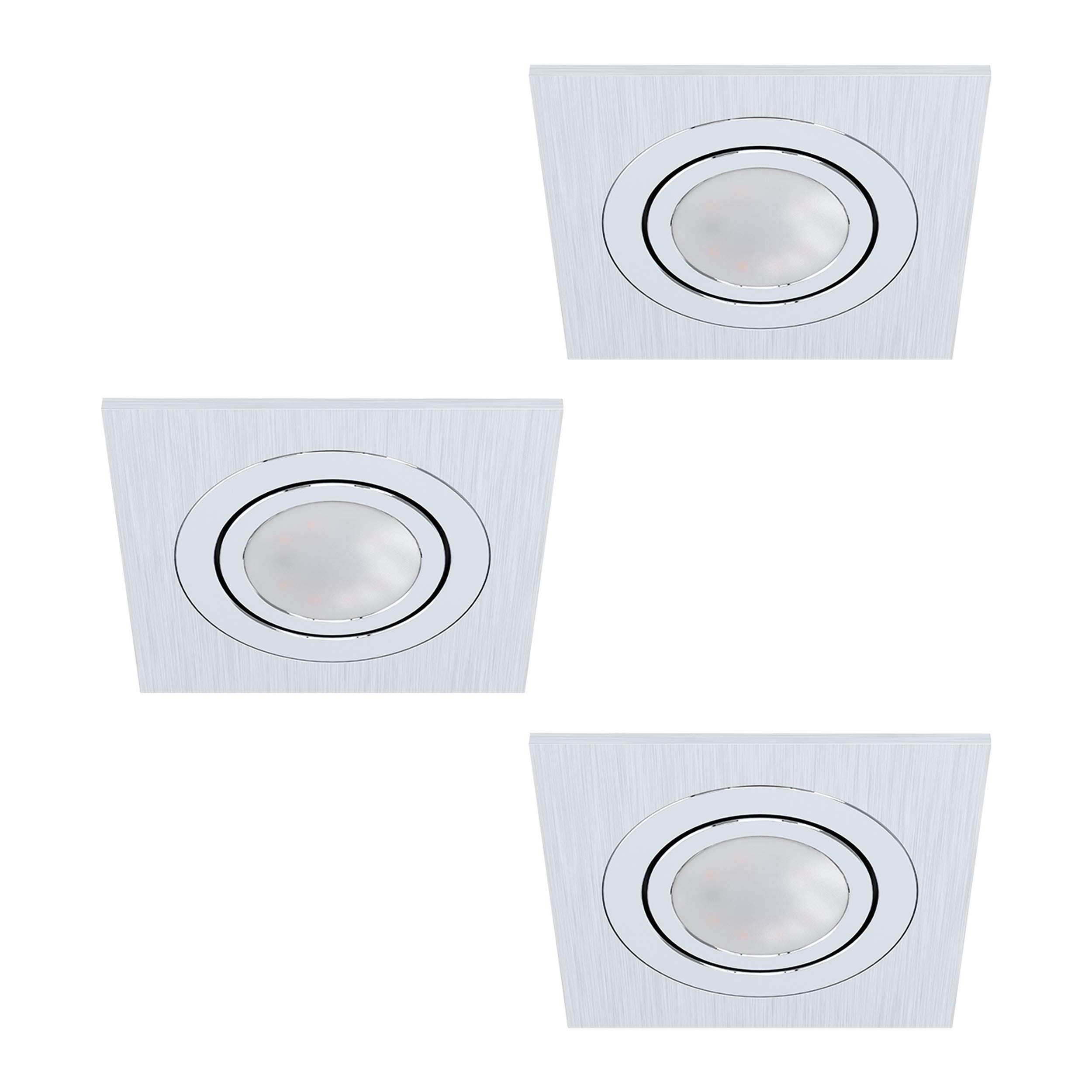 EGLO Recessed Light, GU10, Brushed Aluminium