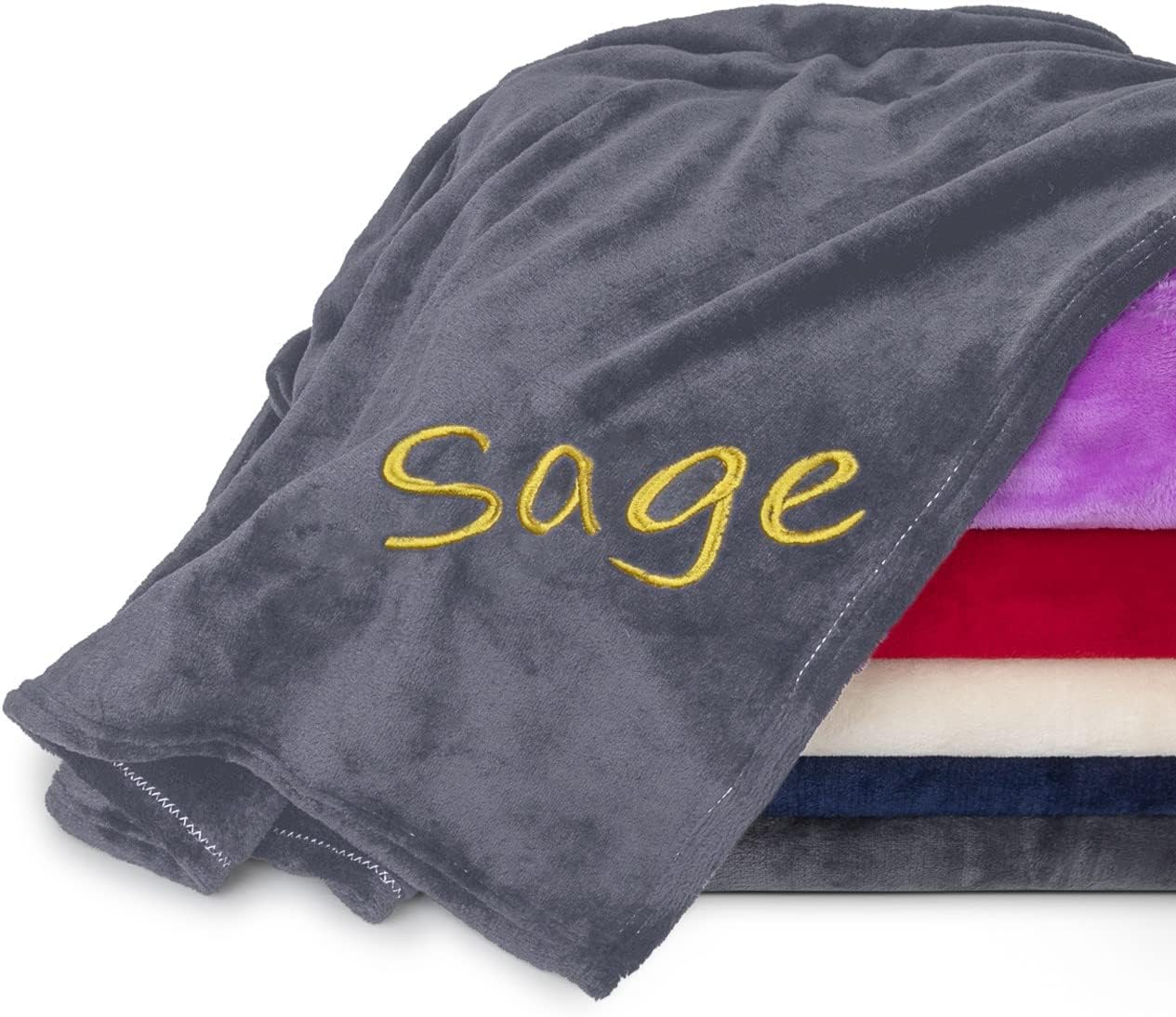 Personalized Blankets for Adults with Embroidered Name