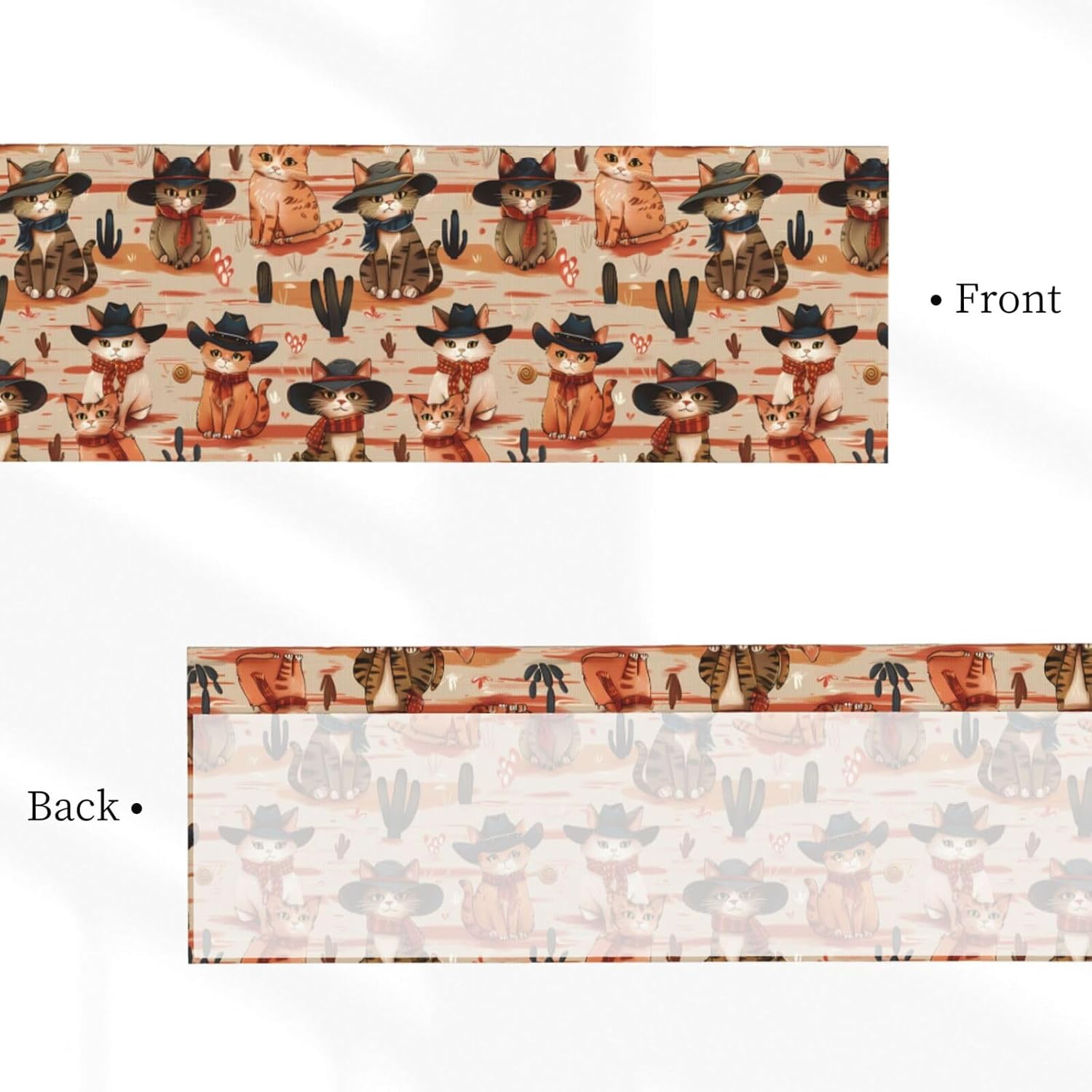 Valance for Windows Western Cowboy Cats Decorative Rod Pocket Kitchen Curtain Valances Short Window Valance Curtains for Living Room Bedroom Bathroom 1 Panel 54x18Inch