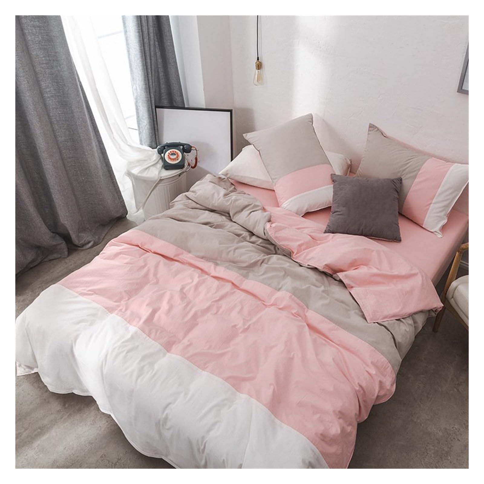 Ensemble de literie Queen Size en coton supérieur avec housse patchwork