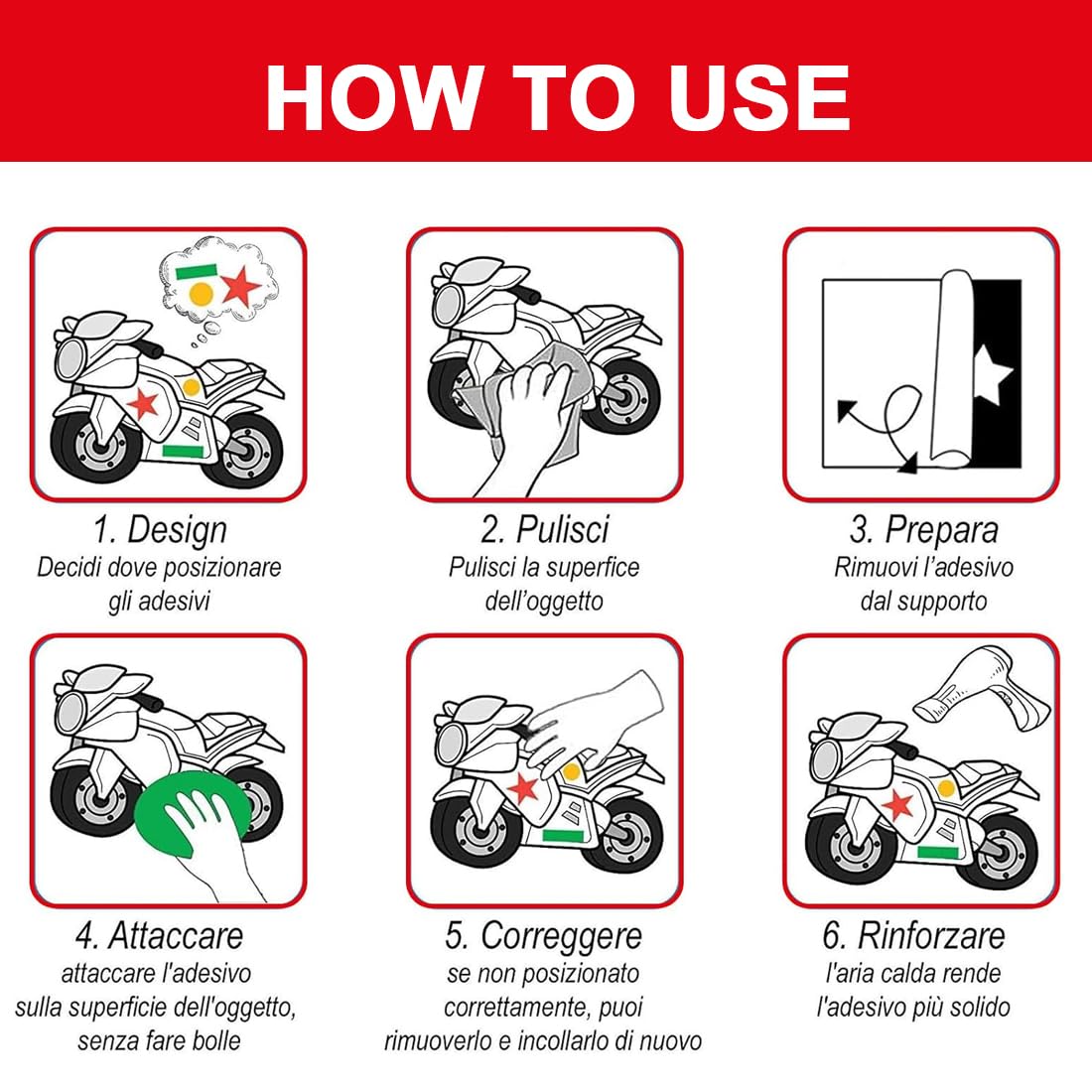 PBAHAUP Pegatinas para Moto, 5 Hojas de Calcomanías de Vinilo Impermeables para Casco y Motocicleta, Diseños Racing y MTB para Personalización de Vehículos y Cascos — view 6