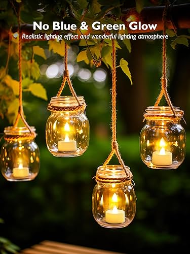 Miniatura 16 de BEICHI Paquete de 24 velas de té con temporizador, funciona con pilas, luz de té LED con temporizador, vela votiva sin llama integrada de 6 horas